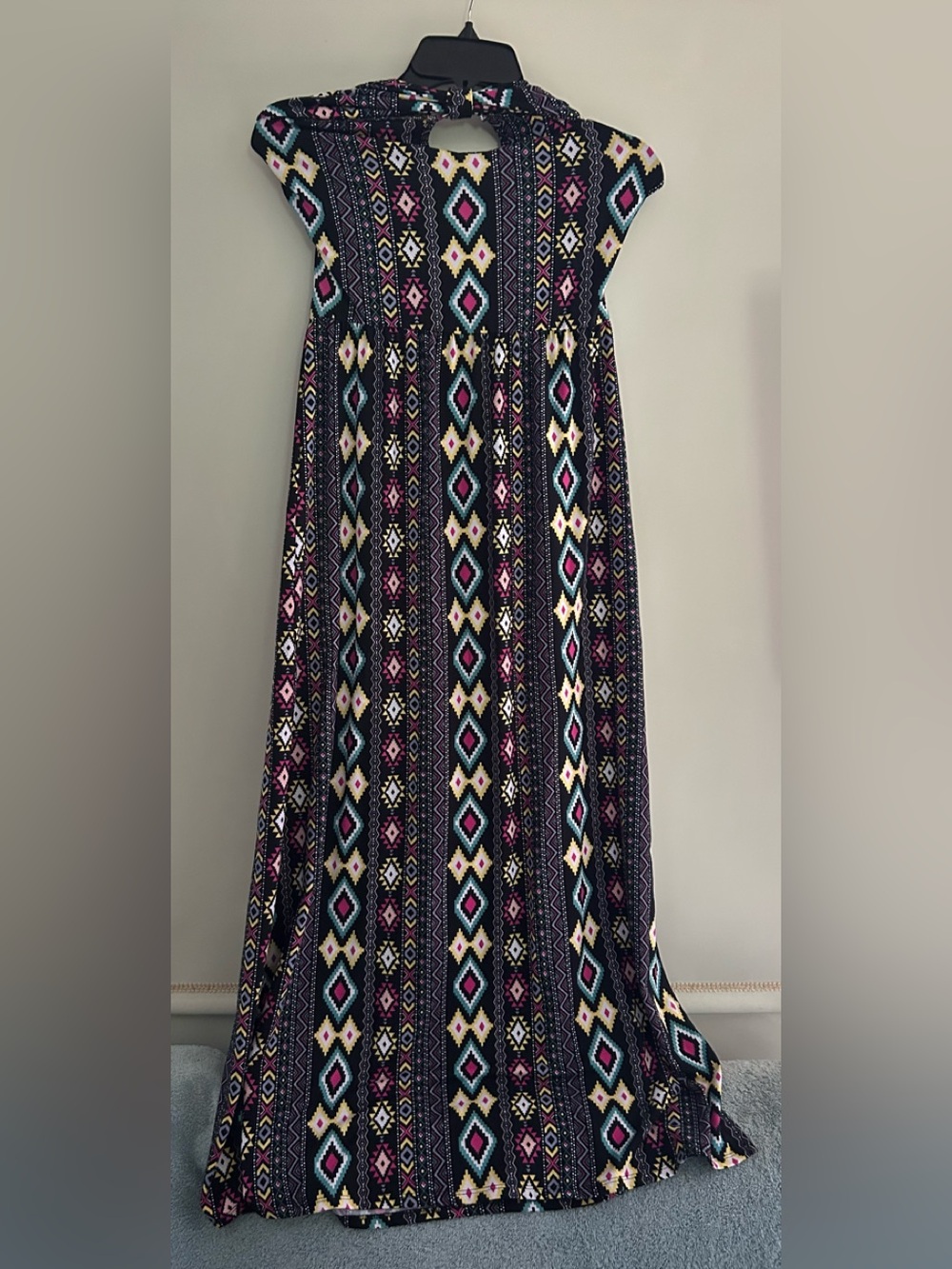 Ardene Strapless Maxi Dress in Navy, Pink & Teal Size Large Long Dress
